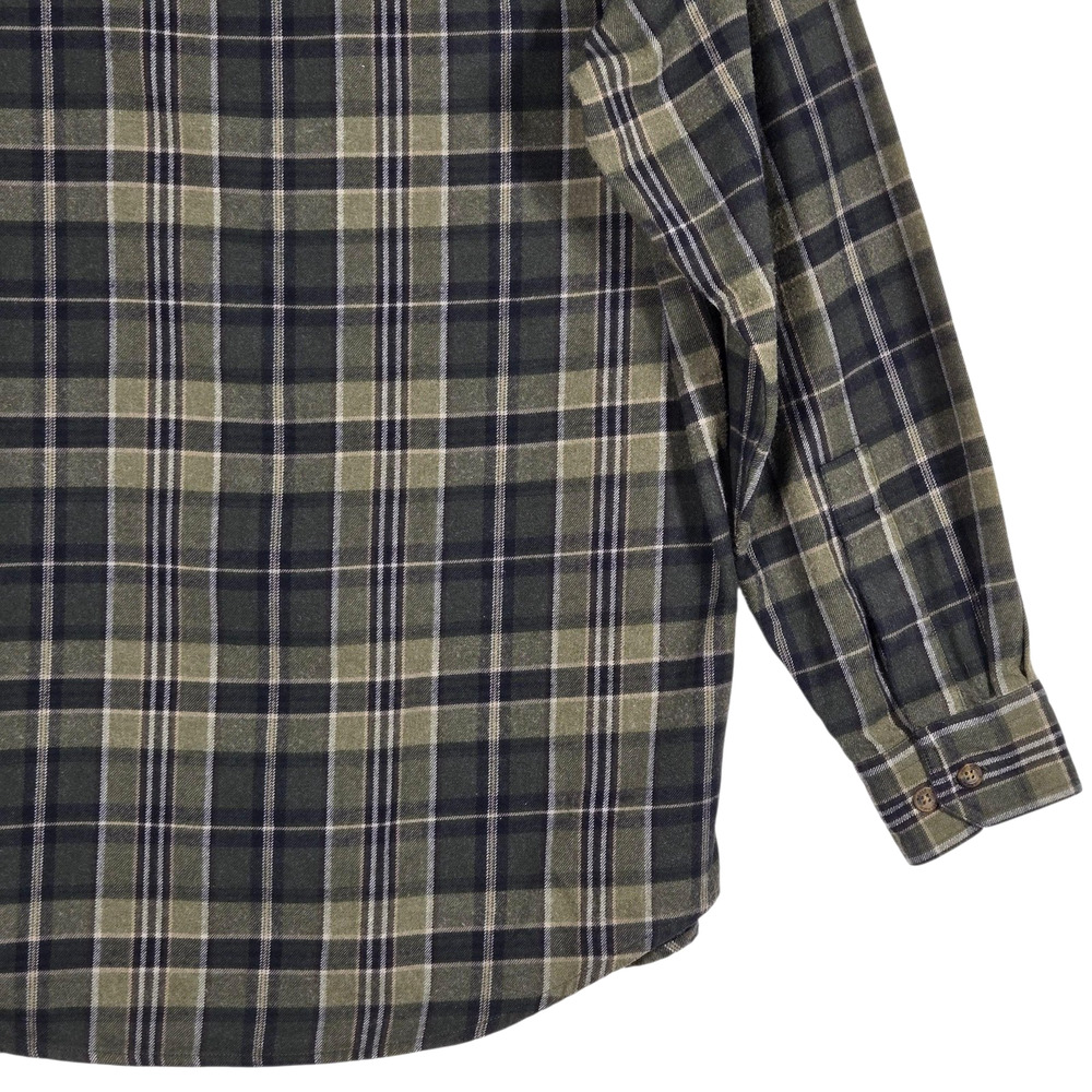Woolrich Shirt Mens Medium Green Plaid Flannel Workwear Utility Outdoor Hiking - Picture 10 of 12